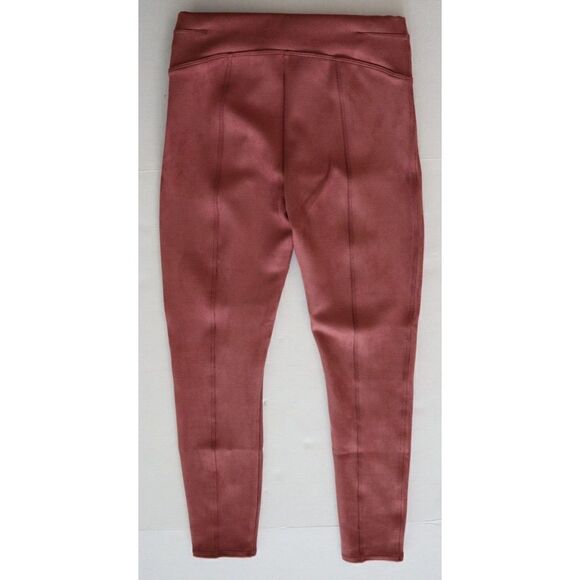 Spanx 20322Q Women's Sz S Rich Rose Pink Faux Suede High Waisted Leggings - Picture 4 of 11
